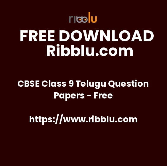 CBSE Class 9 Telugu Question Papers - Free