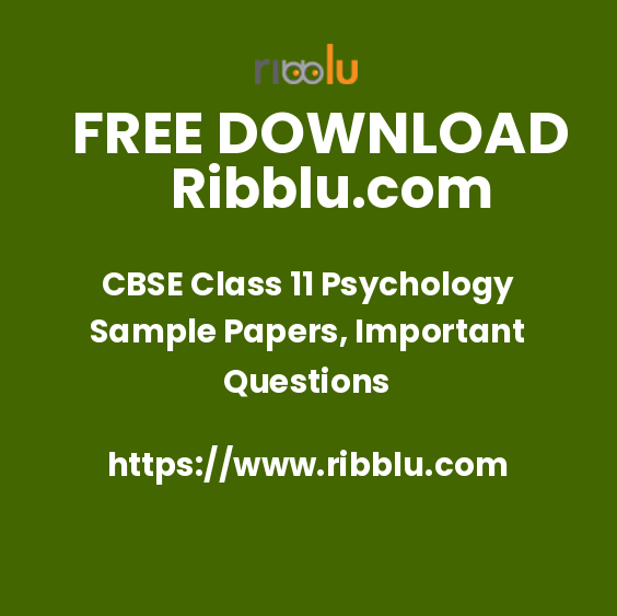 CBSE Class 11 Psychology Sample Papers, Important Questions