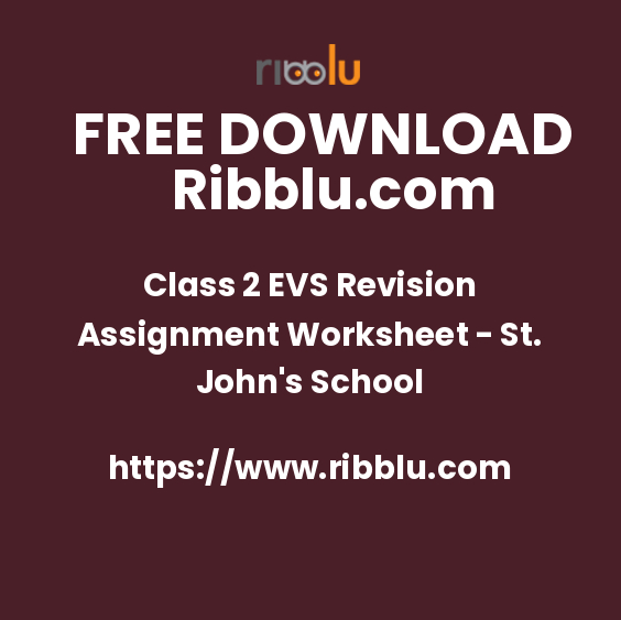 Class 2 EVS Revision Assignment Worksheet - St. John's School